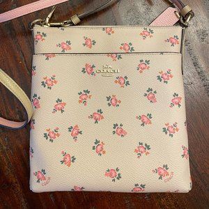 Women's Coach Pink Floral Cross Body Bag